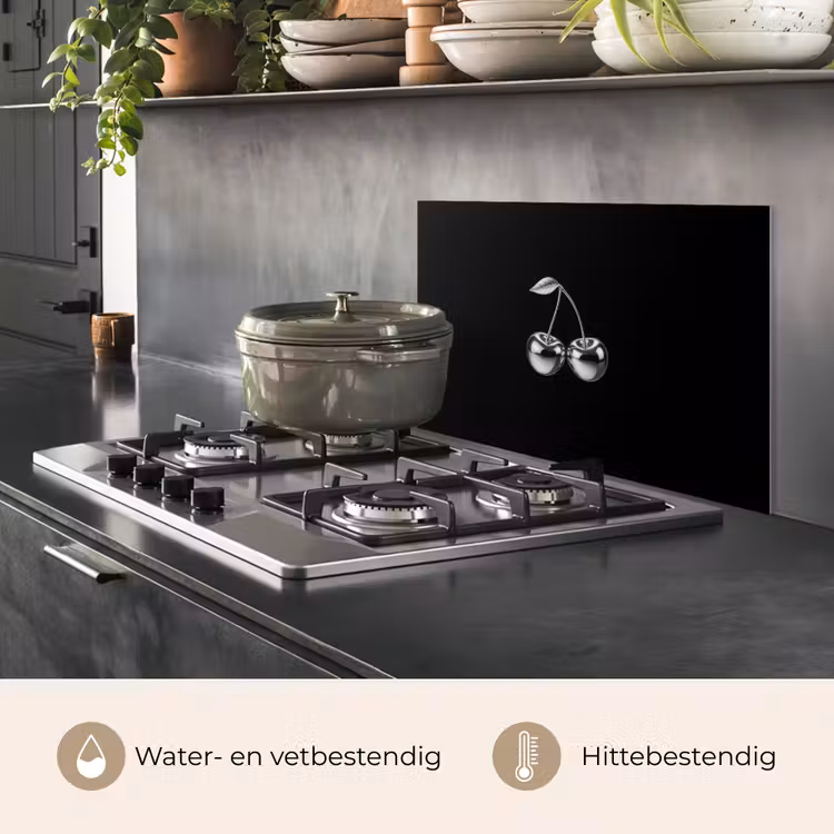Spatscherm keuken - Kers - Luxueus - Metallic — 7