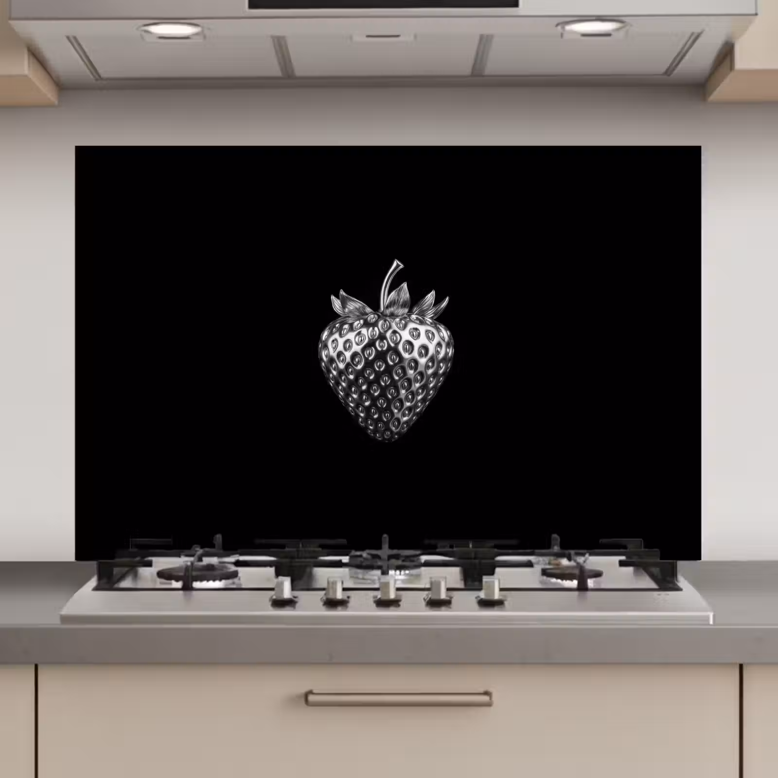 Spatscherm keuken - Aardbei - Zaadstructuur - Realistisch — 1
