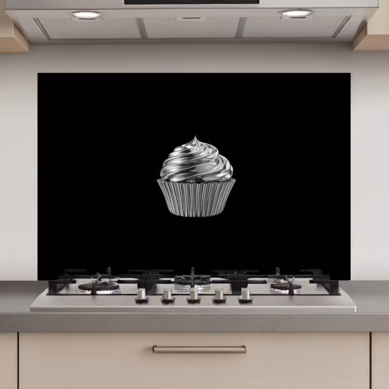 Spatscherm keuken - Cupcake - Luxueus - Zilver — 1