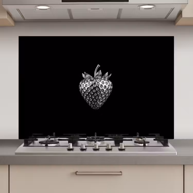 Spatscherm keuken - Aardbei - Zaadstructuur - Realistisch — 1