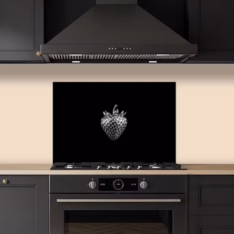 Spatscherm keuken - Aardbei - Zaadstructuur - Realistisch — 2