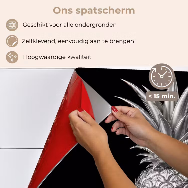 Spatscherm keuken - Ananas - Gedetailleerd - Bladeren — 4