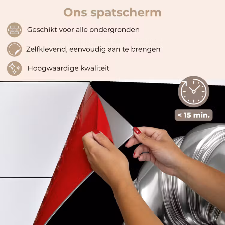 Spatscherm keuken - Croissant - Metaal - Zilver — 4