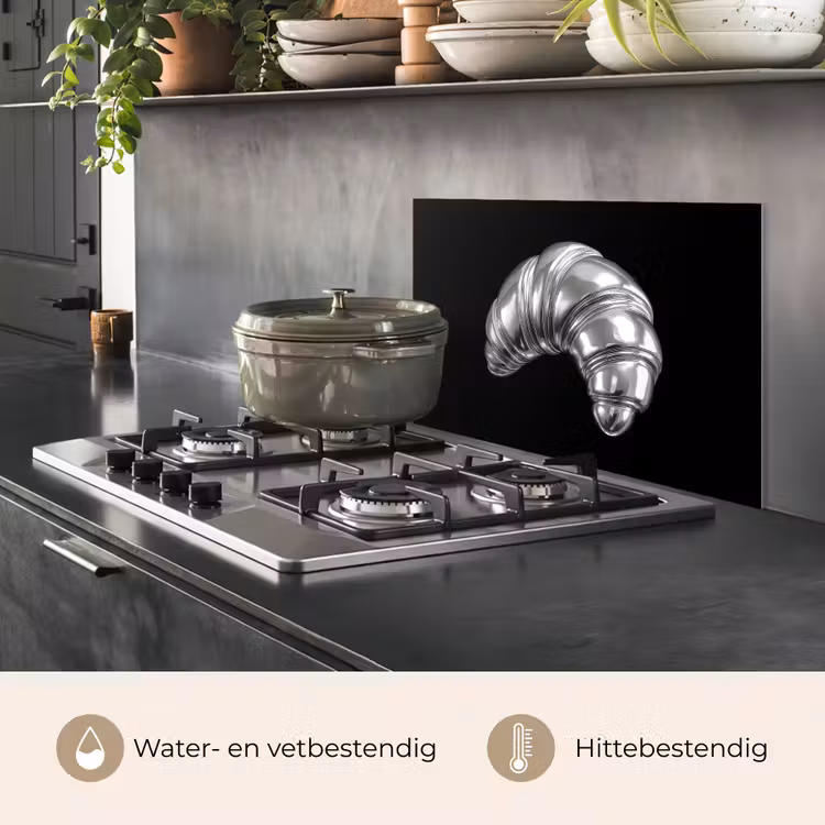 Spatscherm keuken - Croissant - Metaal - Zilver — 7