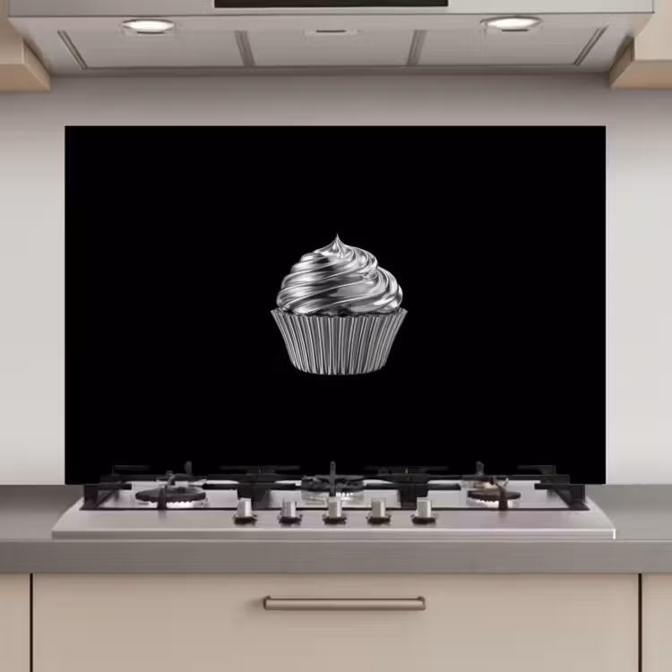 Spatscherm keuken - Cupcake - Luxueus - Zilver — 1
