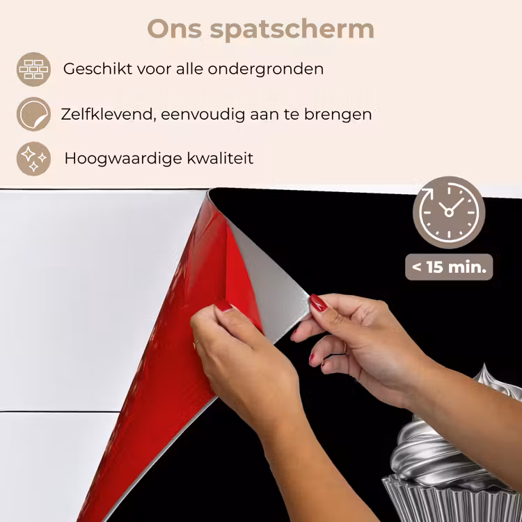 Spatscherm keuken - Cupcake - Luxueus - Zilver — 4