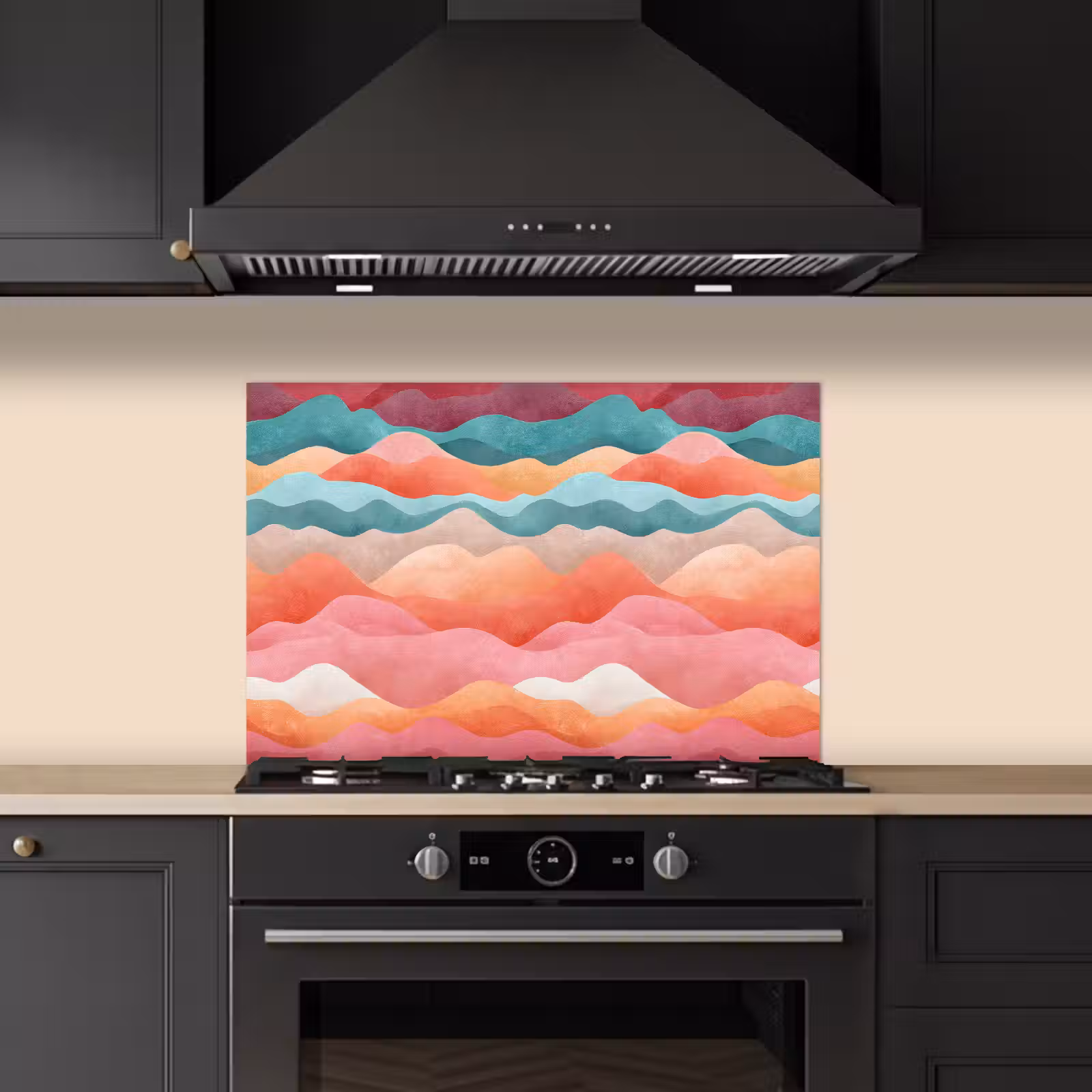 Spatscherm keuken - Golven - Kleurrijk - Abstract — 1