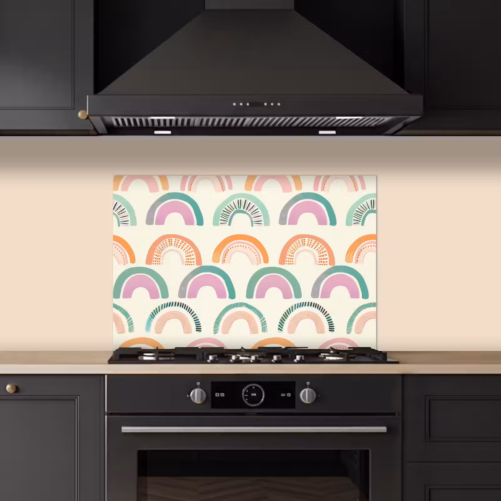 Spatscherm keuken - Regenboog - Pastel - Patroon — 1