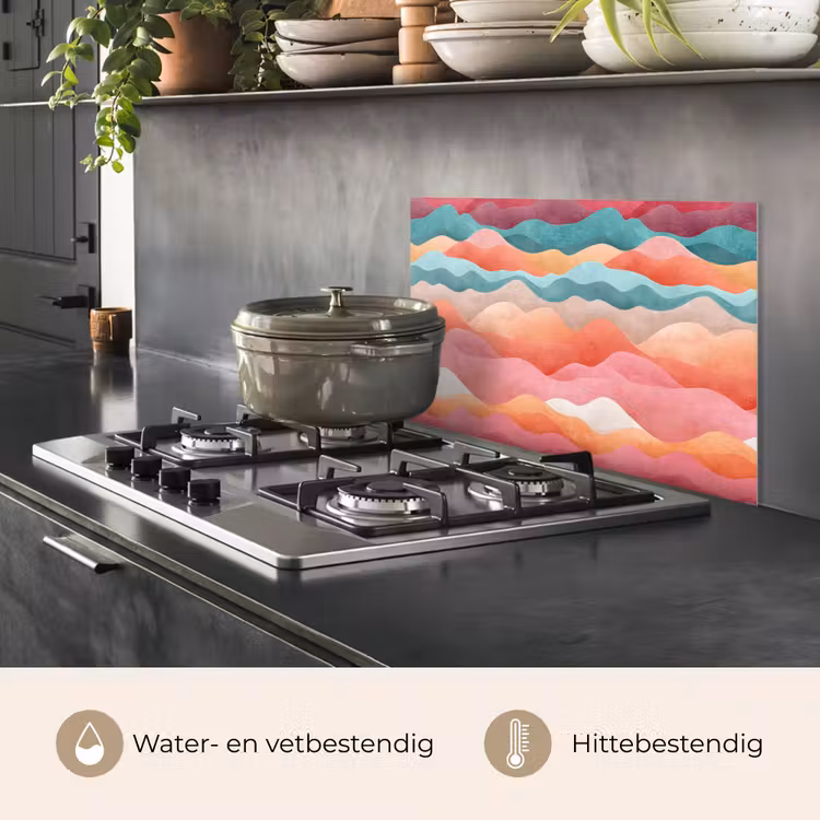 Spatscherm keuken - Golven - Kleurrijk - Abstract — 6