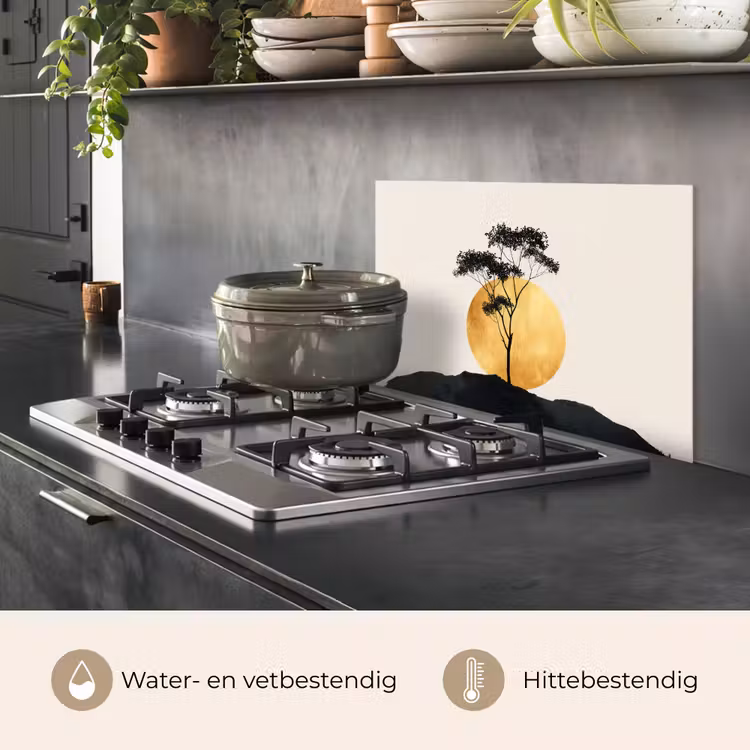 Spatscherm keuken - Zwarte boom - Gouden cirkel - Heuvel — 7