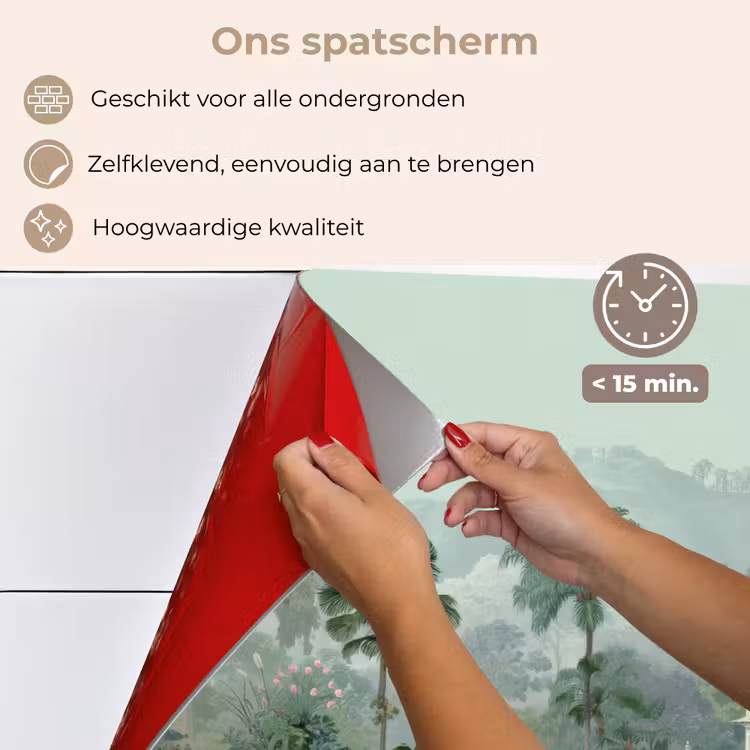 Spatscherm keuken - Tropische tuin - Koepelgebouw - Bloemen — 4
