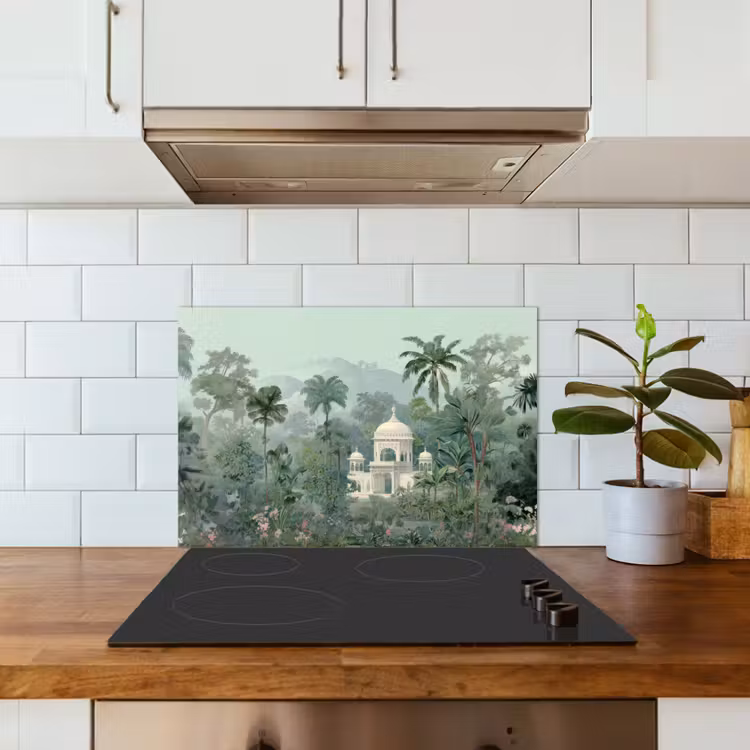 Spatscherm keuken - Tropische tuin - Koepelgebouw - Bloemen — 6