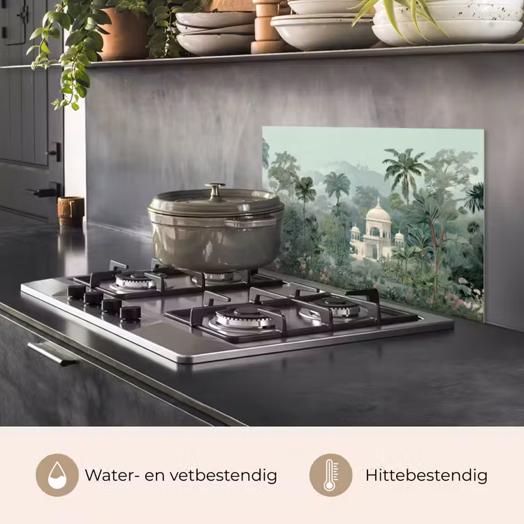 Spatscherm keuken - Tropische tuin - Koepelgebouw - Bloemen — 7