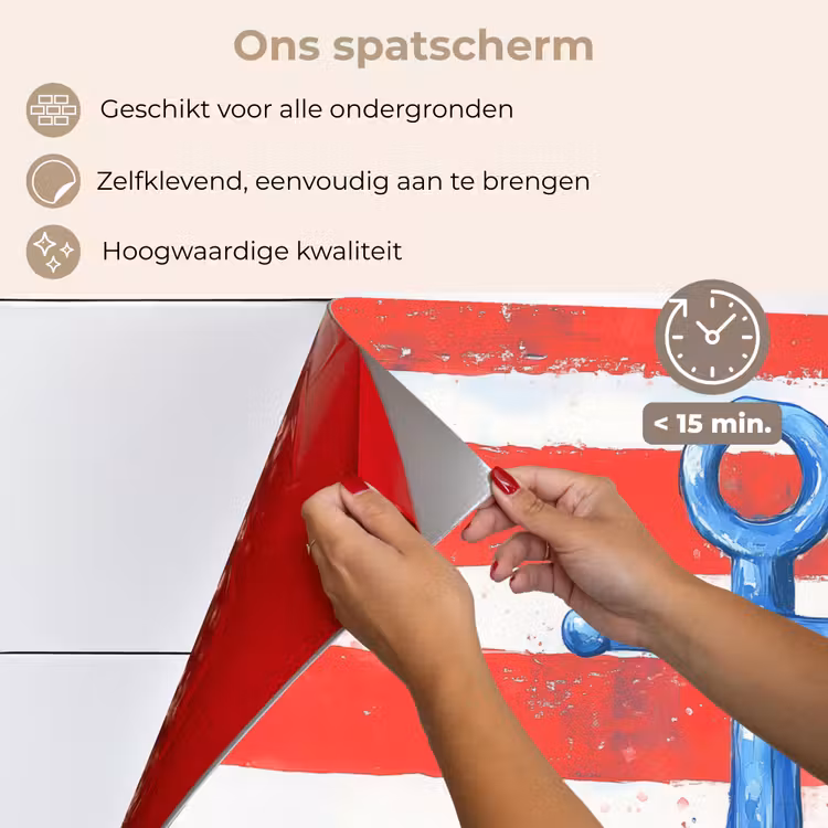Spatscherm keuken - Anker - Verfspatten - Rood - Blauw — 4