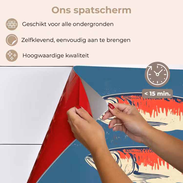 Spatscherm keuken - Vissen - Rood - Blauw — 4