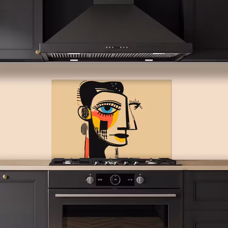 Spatscherm keuken - Geometrisch - Felle kleuren - Kubistische stijl — 2