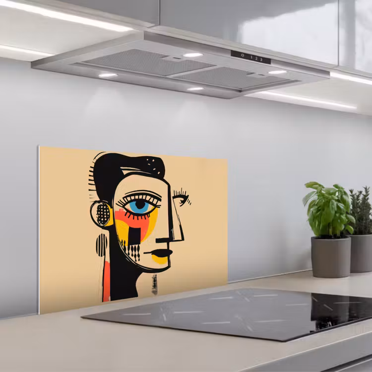 Spatscherm keuken - Geometrisch - Felle kleuren - Kubistische stijl — 5