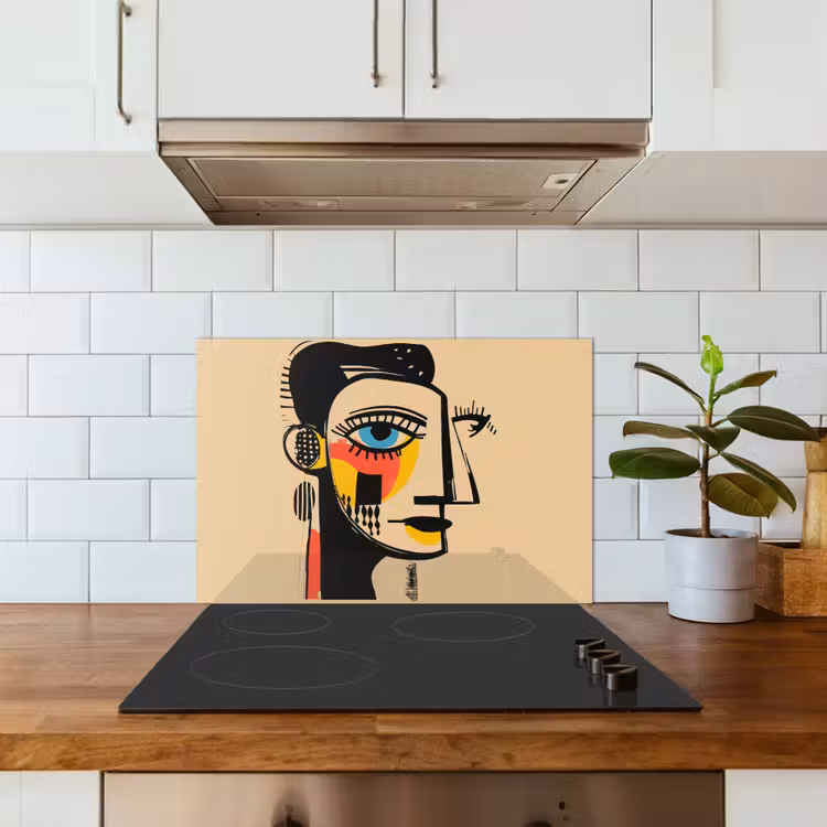 Spatscherm keuken - Geometrisch - Felle kleuren - Kubistische stijl — 6