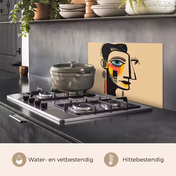 Spatscherm keuken - Geometrisch - Felle kleuren - Kubistische stijl — 7