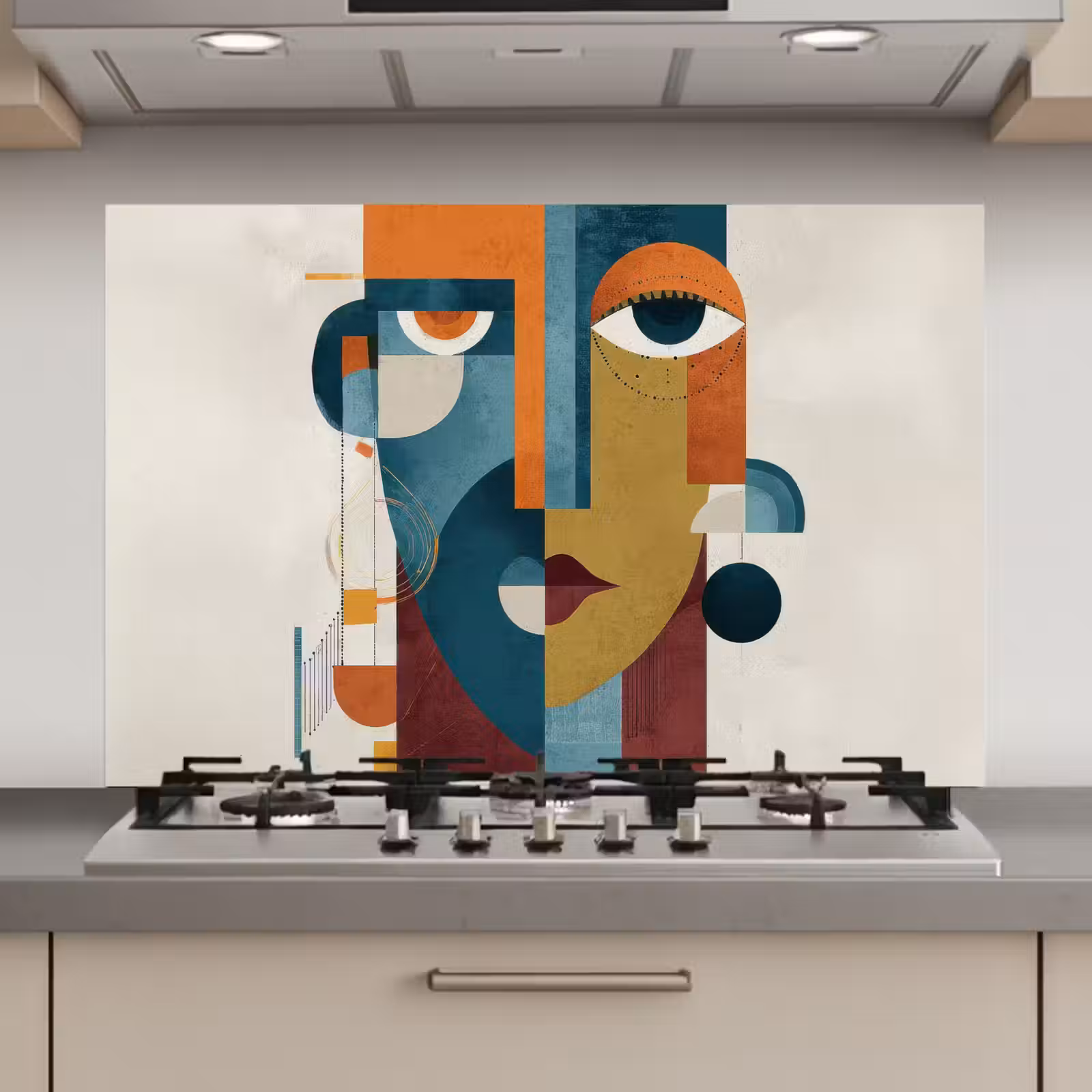Spatscherm keuken - Geometrisch - Strakke vormen - Kleurrijk — 1