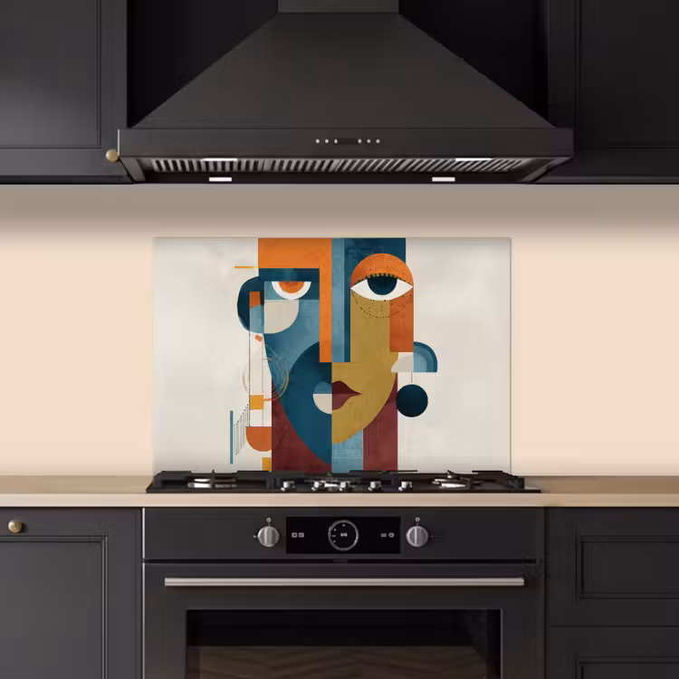 Spatscherm keuken - Geometrisch - Strakke vormen - Kleurrijk — 2