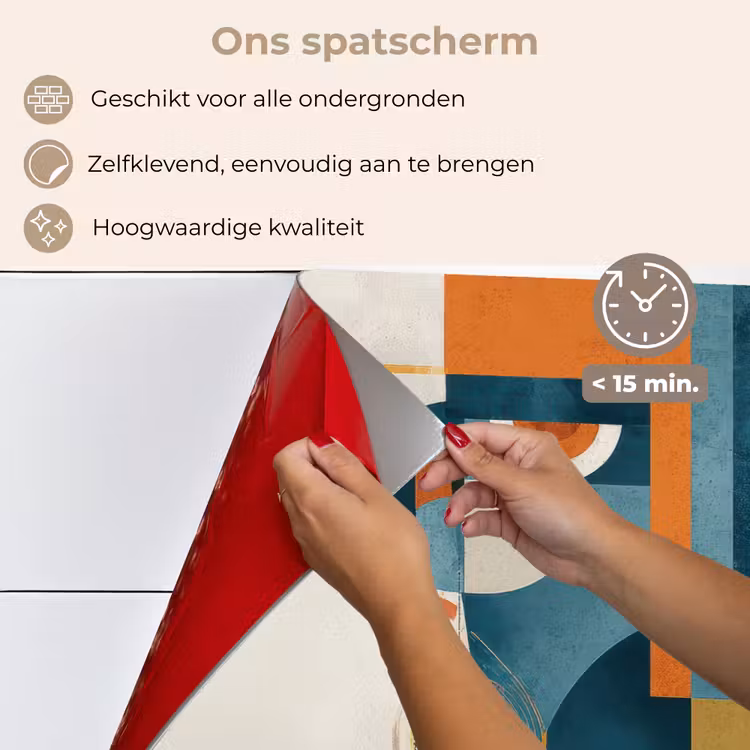 Spatscherm keuken - Geometrisch - Strakke vormen - Kleurrijk — 4