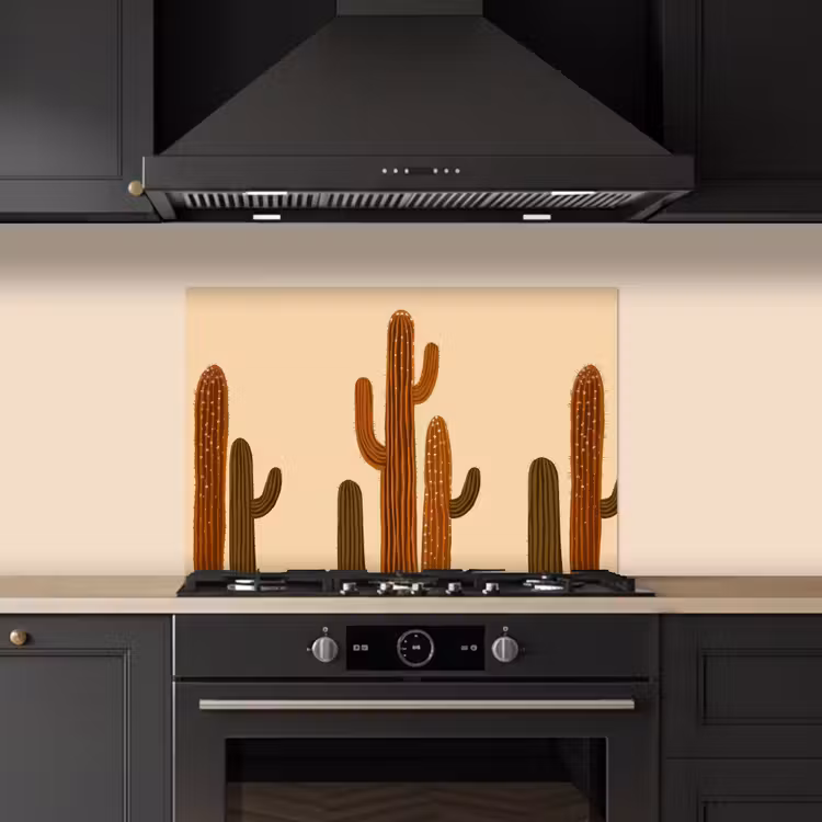 Spatscherm keuken - Cactus - Woestijn - Zand - Bruin — 2