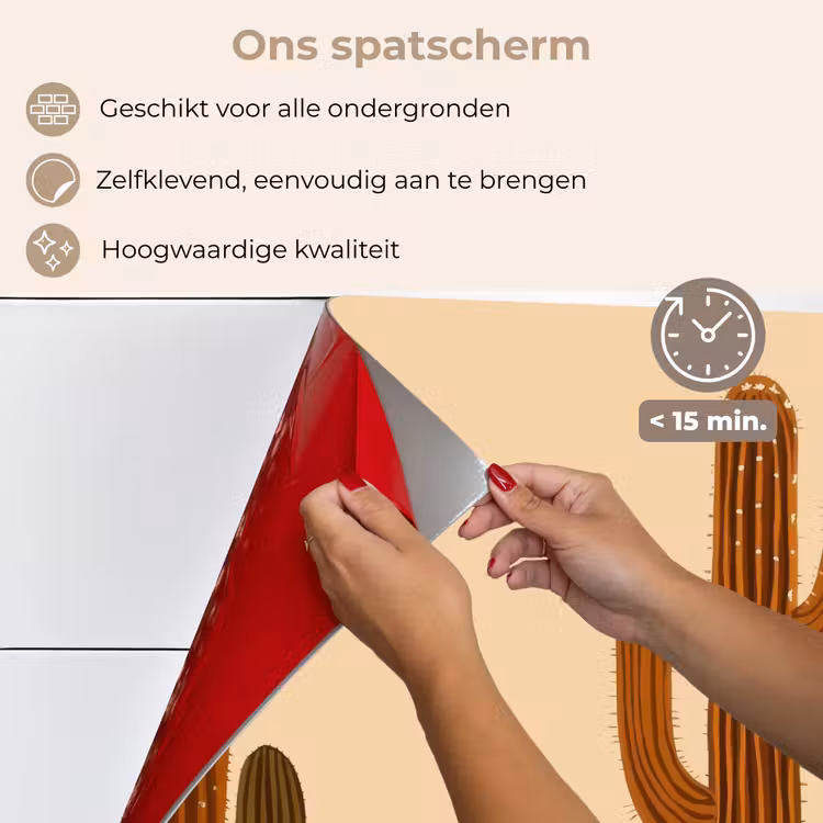 Spatscherm keuken - Cactus - Woestijn - Zand - Bruin — 4