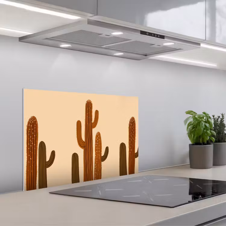 Spatscherm keuken - Cactus - Woestijn - Zand - Bruin — 5