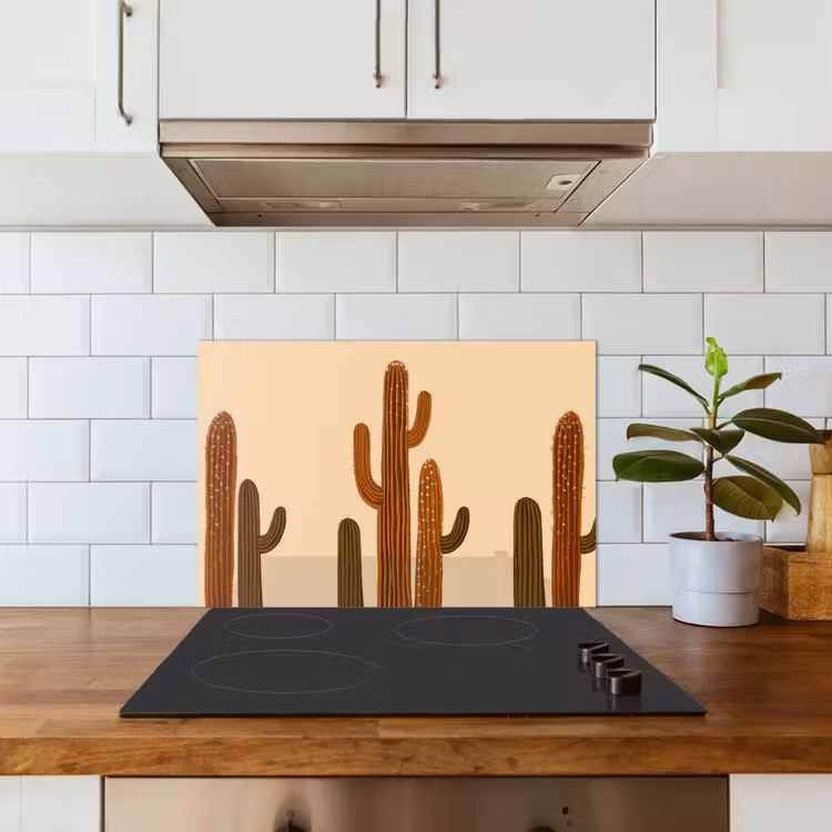 Spatscherm keuken - Cactus - Woestijn - Zand - Bruin — 6
