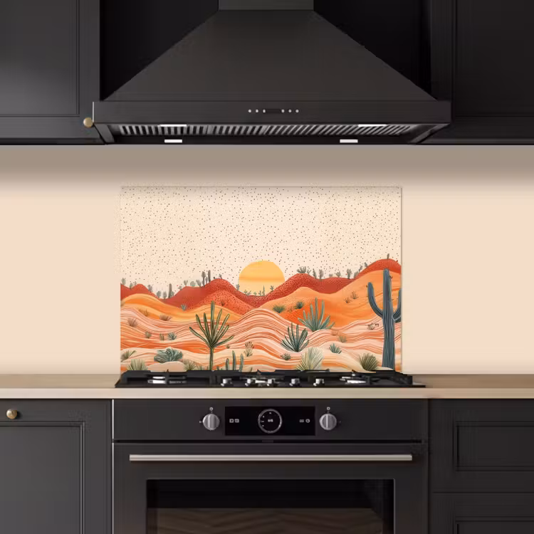 Spatscherm keuken - Landschap - Heuvels - Zonsondergang — 2