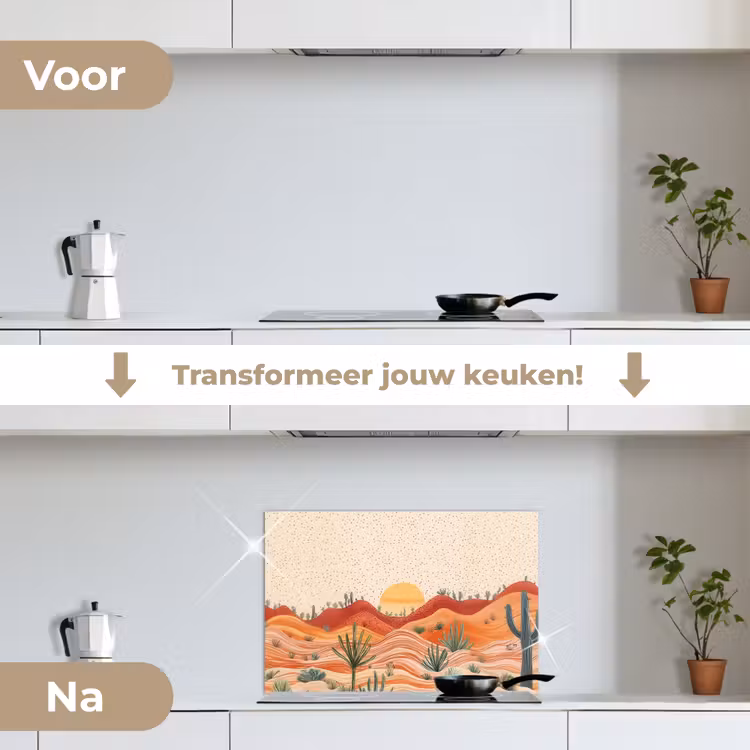 Spatscherm keuken - Landschap - Heuvels - Zonsondergang — 3