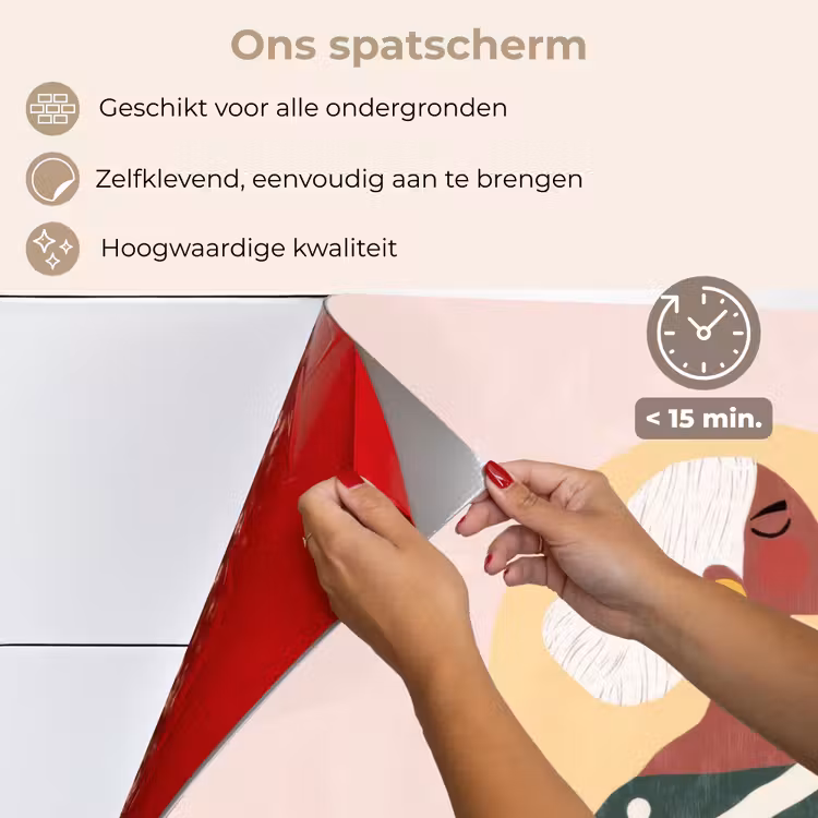 Spatscherm keuken - Vrouw - Zon - Kleurrijk — 4