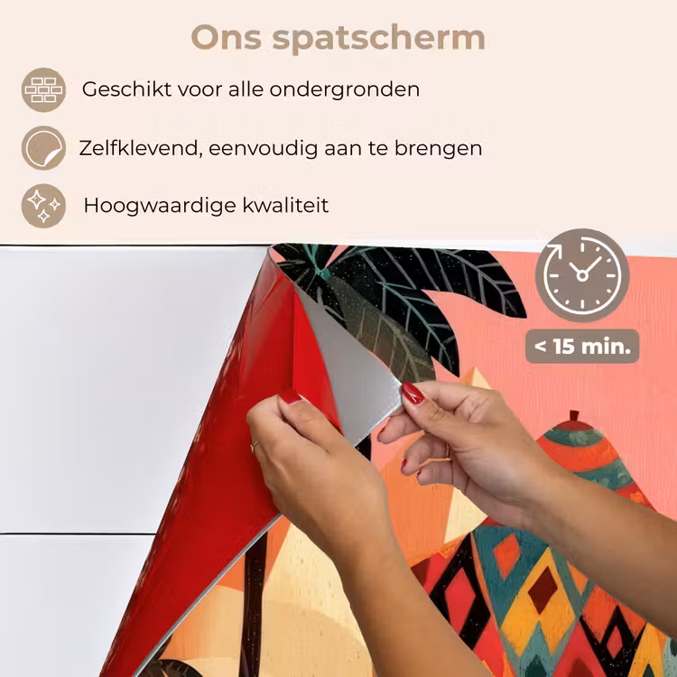 Spatscherm keuken - Kameel - Pyramides - Rode zon — 4