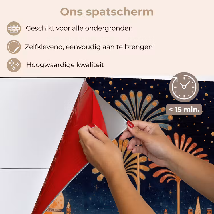 Spatscherm keuken - Sterrenhemel - Palmen - Rivier — 4