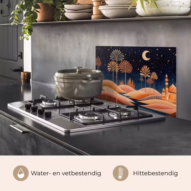 Spatscherm keuken - Sterrenhemel - Palmen - Rivier — 7