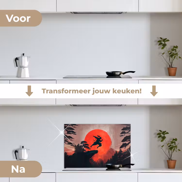 Spatscherm keuken - Zon - Krijger - Bomen - Bergen — 3