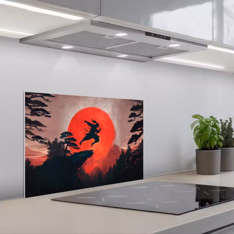 Spatscherm keuken - Zon - Krijger - Bomen - Bergen — 5