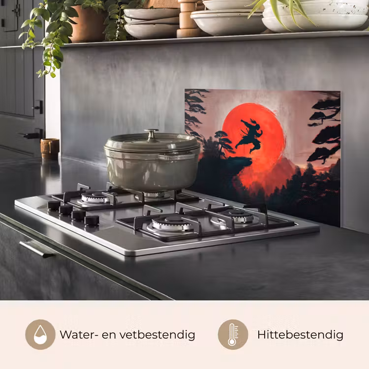 Spatscherm keuken - Zon - Krijger - Bomen - Bergen — 7