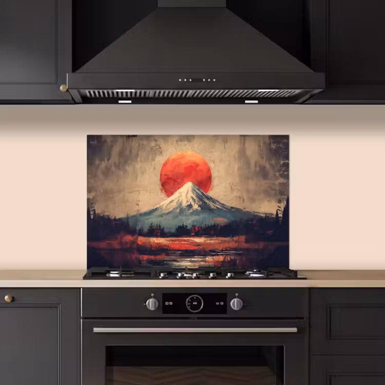 Spatscherm keuken - Bergtop - Sneeuw - Zon — 2