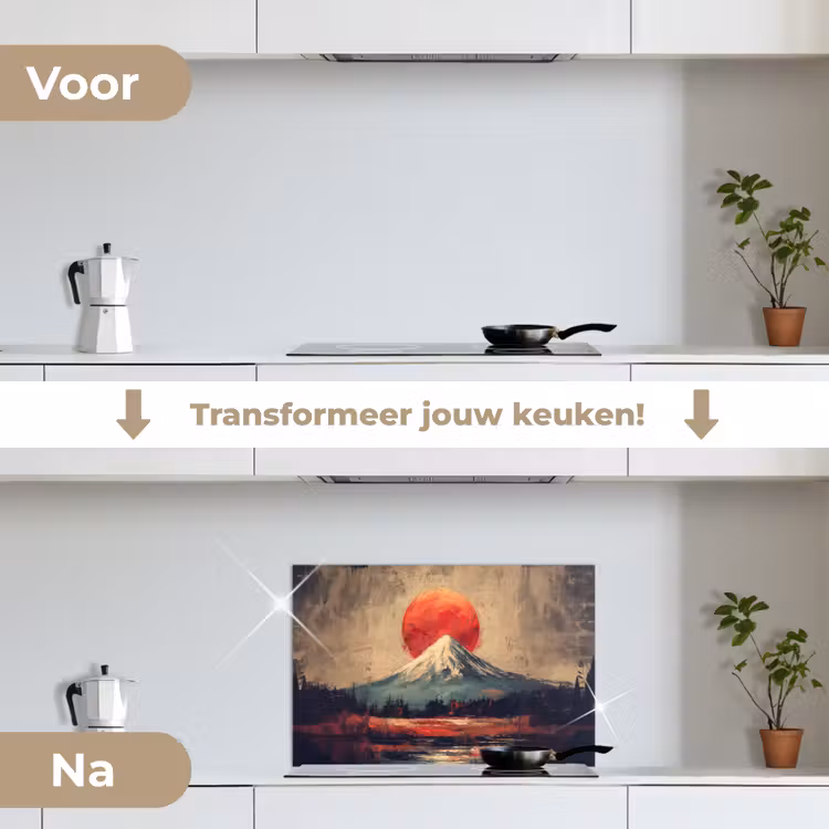 Spatscherm keuken - Bergtop - Sneeuw - Zon — 3