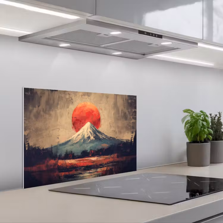Spatscherm keuken - Bergtop - Sneeuw - Zon — 5