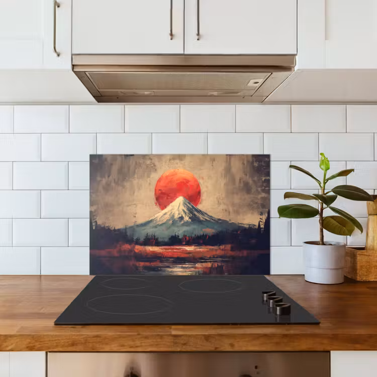 Spatscherm keuken - Bergtop - Sneeuw - Zon — 6