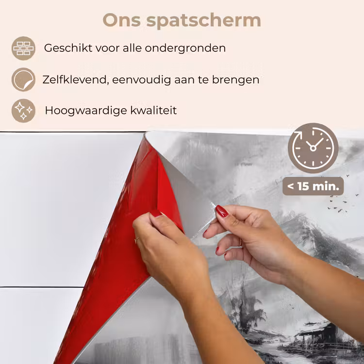 Spatscherm keuken - Hut - Grijs - Bergen - Mistig — 4