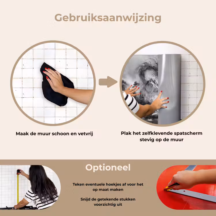 Spatscherm keuken - Krijger - Draak - Grijs — 8