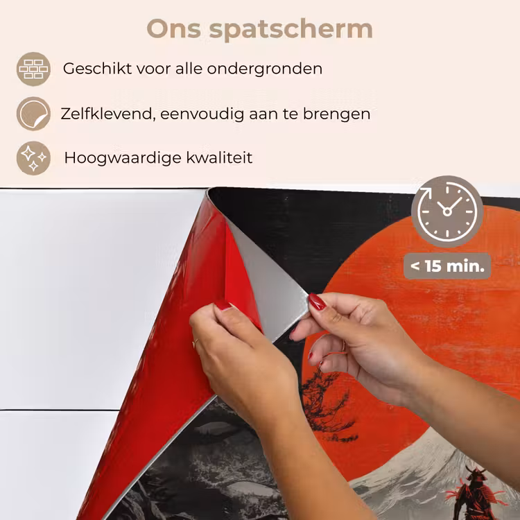 Spatscherm keuken - Krijger - Rode trappen - Zon - Berg — 4