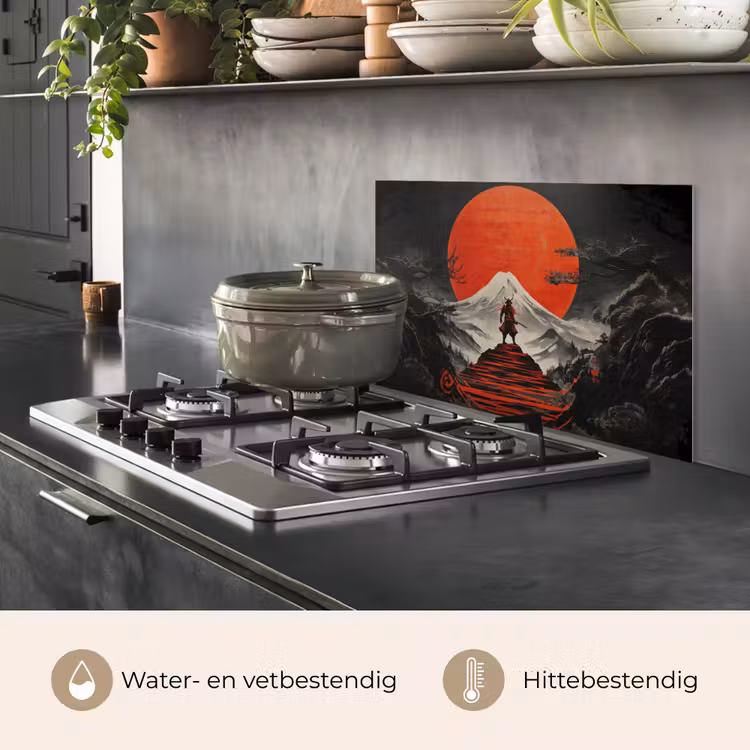 Spatscherm keuken - Krijger - Rode trappen - Zon - Berg — 7