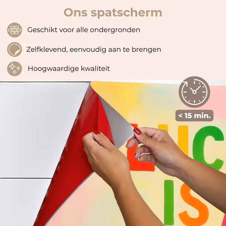 Spatscherm keuken - Quote - Lucky - Regenboogkleuren — 4
