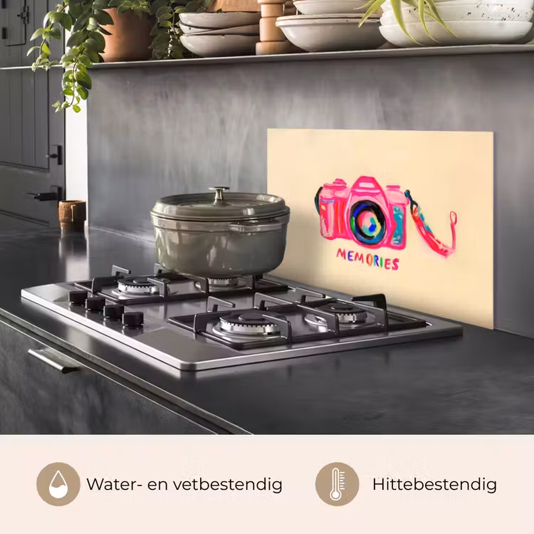 Spatscherm keuken - Camera - Memories - Roze - Geschilderd — 7