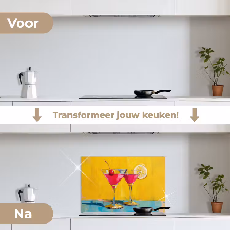 Spatscherm keuken - Glazen - Cocktail - Citroen - Kers — 3